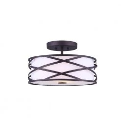 Carlina 2-Light Oil Rubbed Bronze Semi-Flush Mount Light by CANARM -HINKLEY || CANARM Shop bronze canarm flush mount lights isf520a02orb c3 1000