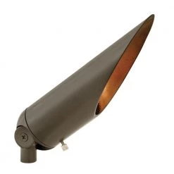 12-Watt 2700K Accent Spot 750 Lumens Bronze Hardwired Integrated LED Outdoor Long Shroud Spotlight with LumaCORE by HINKLEY