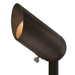 12-Watt 2700K Accent Spot 750 Lumens Bronze Hardwired Integrated LED Outdoor Normal Shroud Spotlight with LumaCORE by HINKLEY