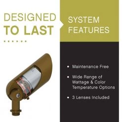 8-Watt 3000K Accent Spot 475 Lumens Bronze Hardwired Integrated LED Outdoor Normal Shroud Spotlight with LumaCORE by HINKLEY -HINKLEY || CANARM Shop bronze hinkley spotlights 1536bz 8w3k 4f 1000