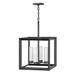Rhodes 4-Light Brushed Graphite Low Voltage Outdoor Single Tier Chandelier by HINKLEY