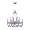 Kipling 6-Light Brushed Grey Chandelier with Real Wood Beads by CANARM