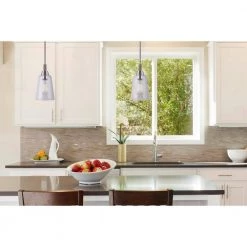 Dex 1-Light Brushed Nickel/Faux Wood Pendant by CANARM -HINKLEY || CANARM Shop brushed nickel and faux wood canarm chandeliers ipl742a01bnw 31 1000