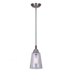 Dex 1-Light Brushed Nickel/Faux Wood Pendant by CANARM -HINKLEY || CANARM Shop brushed nickel and faux wood canarm chandeliers ipl742a01bnw c3 1000