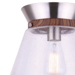 Dex 1-Light Brushed Nickel and Faux Wood Flushmount Light by CANARM 9 Dex 1-Light Brushed Nickel and Faux Wood Flushmount Light by CANARM -HINKLEY || CANARM Shop brushed nickel and faux wood canarm flush mount lights ifm742a10bnw 1f 1000