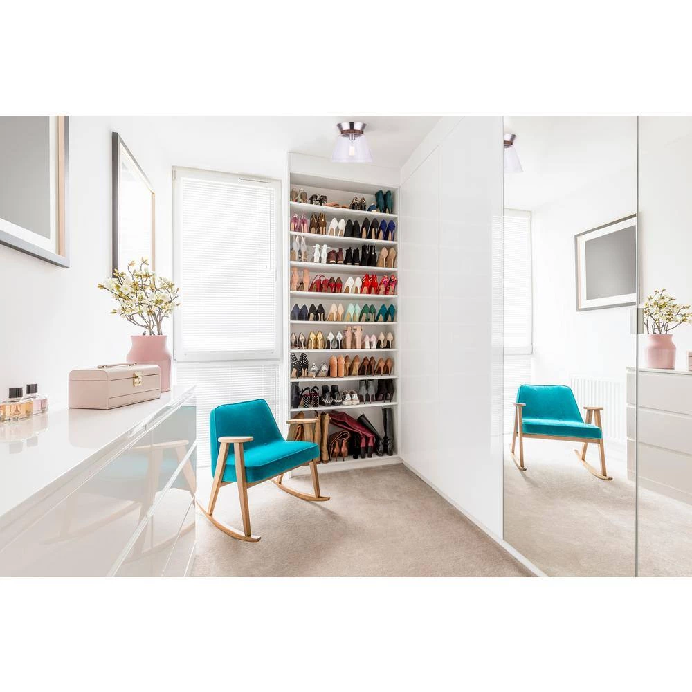 Dex 1-Light Brushed Nickel and Faux Wood Flushmount Light by CANARM 5 Dex 1-Light Brushed Nickel and Faux Wood Flushmount Light by CANARM - Image 5