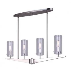 Jade 4-Light Brushed Nickel Rod Chandelier with Clear Glass Shades by CANARM 8 Jade 4-Light Brushed Nickel Rod Chandelier with Clear Glass Shades by CANARM -HINKLEY || CANARM Shop brushed nickel canarm chandeliers ich1026a04bn36 c3 1000