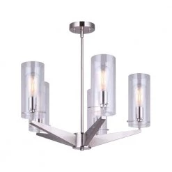 Jade 5-Light Brushed Nickel Chandelier with Clear Glass Shades by CANARM 8 Jade 5-Light Brushed Nickel Chandelier with Clear Glass Shades by CANARM -HINKLEY || CANARM Shop brushed nickel canarm chandeliers ich1026a05bn c3 1000