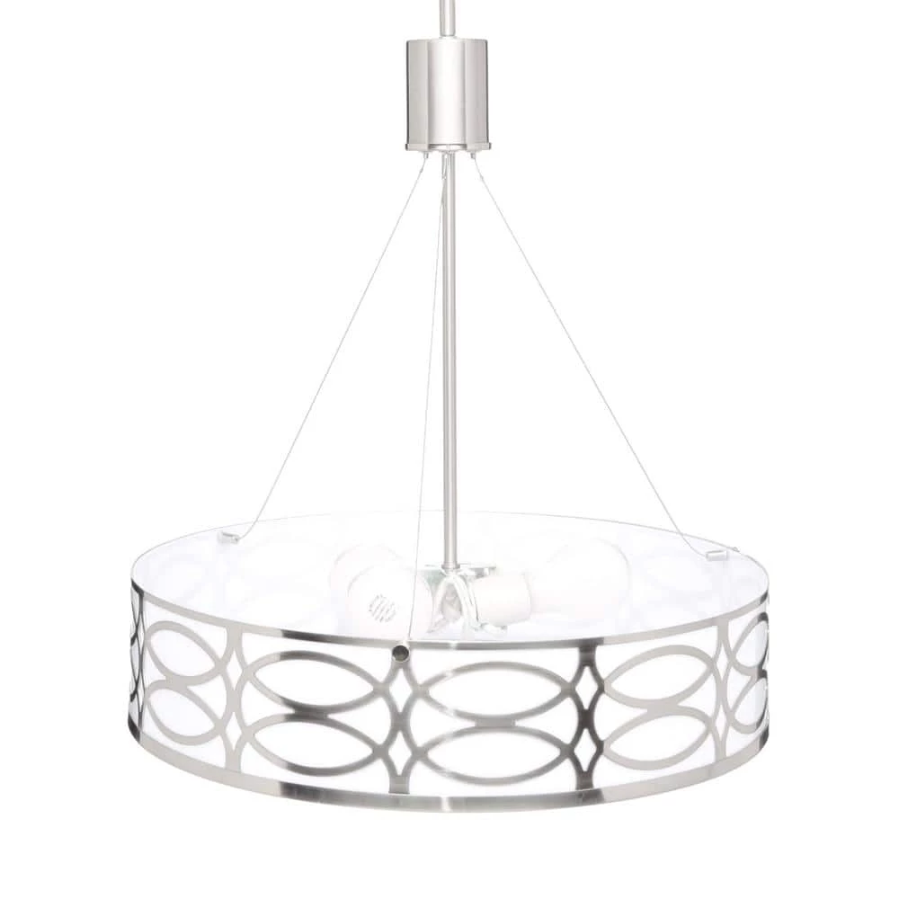 Drake 3-Light Brushed Nickel Chandelier by CANARM 3 Drake 3-Light Brushed Nickel Chandelier by CANARM - Image 3