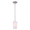 Vita 1-Light Brushed Nickel Pendant with Opal Glass Shade by CANARM