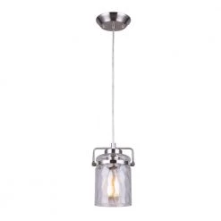 Arden 1-Light Brushed Nickel Pendant by CANARM