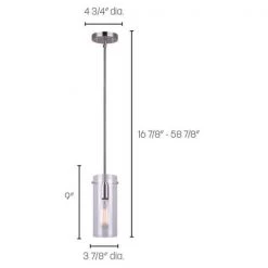 Joni 1-Light Brushed Nickel Pendant by CANARM -HINKLEY || CANARM Shop brushed nickel canarm chandeliers ipl759a01bn 4f 1000