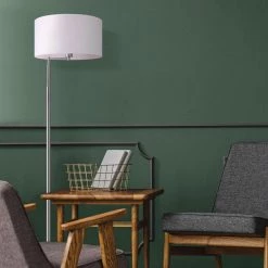 Perin 63 in. Brushed Nickel Indoor Floor Lamp with White Fabric Shade by CANARM -HINKLEY || CANARM Shop brushed nickel canarm floor lamps ifl1008a61bn 31 1000