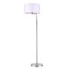 Perin 63 in. Brushed Nickel Indoor Floor Lamp with White Fabric Shade by CANARM