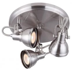 Polo 3-Light Brushed Nickel Flush Mount by CANARM