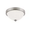 River 2-Light Brushed Nickel Flush Mount Light with Flat Opal Glass Shade by CANARM