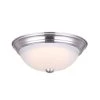 13.4 in. Brushed Nickel Integrated LED Flush Mount with Frosted Glass by CANARM