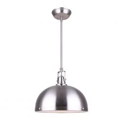 Polo 1-Light Brushed Nickel Pendant by CANARM