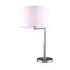Perin 23.75 in. Brushed Nickel Indoor Table Lamp with White Fabric Shade by CANARM