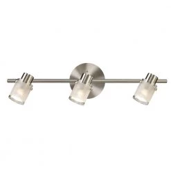 Cole 22.5 in. 3-Light Brushed Nickel Track Lighting Fixture with Frosted Glass Shades by CANARM