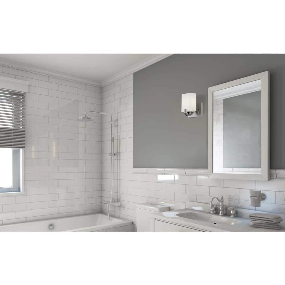 Palmer 6.25 in. Brushed Nickel Sconce with Opal Glass Shade by CANARM 8 Palmer 6.25 in. Brushed Nickel Sconce with Opal Glass Shade by CANARM - Image 8