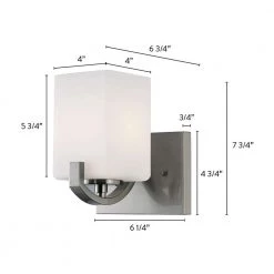 Palmer 6.25 in. Brushed Nickel Sconce with Opal Glass Shade by CANARM 10 Palmer 6.25 in. Brushed Nickel Sconce with Opal Glass Shade by CANARM -HINKLEY || CANARM Shop brushed nickel canarm vanity lighting ivl422a01bn 4f 1000