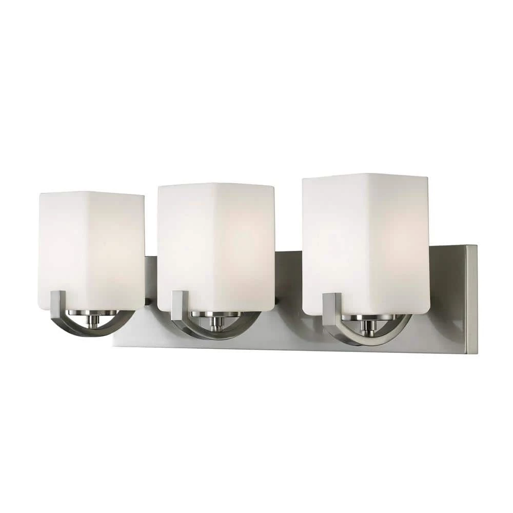 Palmer 3-Light Brushed Nickel Bath Light by CANARM 1 Palmer 3-Light Brushed Nickel Bath Light by CANARM