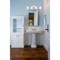 Hartley 4-Light Brushed Nickel Vanity Light with Flat Opal Glass by CANARM -HINKLEY || CANARM Shop brushed nickel canarm vanity lighting ivl472a04bn 31 1000