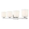 Hartley 4-Light Brushed Nickel Vanity Light with Flat Opal Glass by CANARM