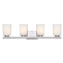 Hartley 4-Light Brushed Nickel Vanity Light with Flat Opal Glass by CANARM -HINKLEY || CANARM Shop brushed nickel canarm vanity lighting ivl472a04bn c3 1000