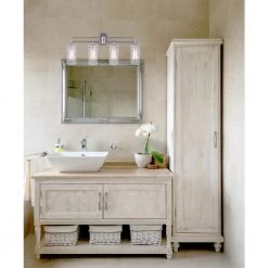 Albany 31.25 in. 4-Light Brushed Nickel Vanity Light with Seeded Glass Shade by CANARM -HINKLEY || CANARM Shop brushed nickel canarm vanity lighting ivl679a04bn 31 1000