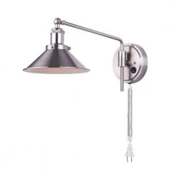 Tally 1-Light Brushed Nickel Swing Arm Light by CANARM