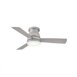 Trey 44 in. Integrated LED Indoor/Outdoor Brushed Nickel Ceiling Fan with Wall Switch by HINKLEY