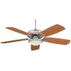 Marquis 52 in. Indoor Brushed Nickel Downrod and Flush Mount Ceiling Fan with Pull Chain Control by HINKLEY
