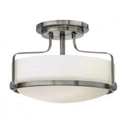 Harper 14.5 in. 3-Light Brushed Nickel Semi-Flush Mount by HINKLEY