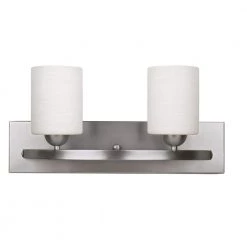 Hampton 2-Light Brushed Pewter Bath Light by CANARM