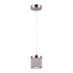 Cohen 8-Watt Integrated LED Cement and Brushed Nickel Pendant by CANARM