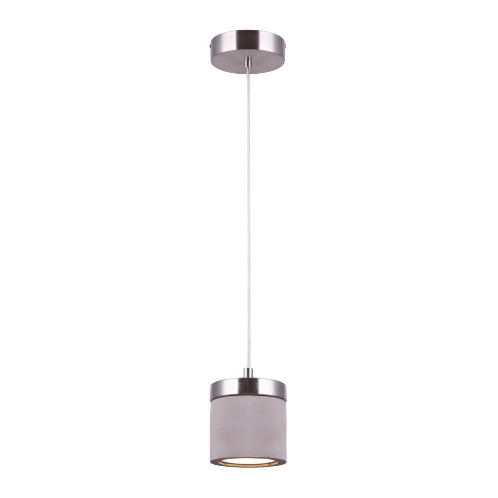 Cohen 8-Watt Integrated LED Cement and Brushed Nickel Pendant by CANARM 1 Cohen 8-Watt Integrated LED Cement and Brushed Nickel Pendant by CANARM