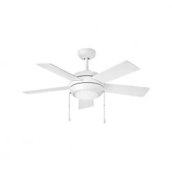 CROFT 42 in. Indoor Integrated LED Chalk White Ceiling Fan Pull Chain by HINKLEY