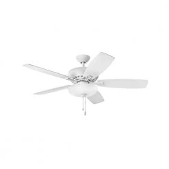 HIGHLAND ILLUMINATED 52 in. Indoor Chalk White Ceiling Fan Pull Chain by HINKLEY