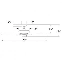 Highland Wet 52 in. Indoor/Outdoor Chalk White Ceiling Fan Pull Chain by HINKLEY -HINKLEY || CANARM Shop chalk white hinkley ceiling fans without lights 904152fcw nwa 1f 1000