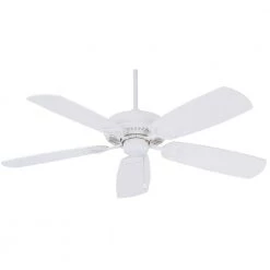 Marquis 52 in. Indoor Chalk White Downrod and Flush Mount Ceiling Fan with Pull Chain Control by HINKLEY