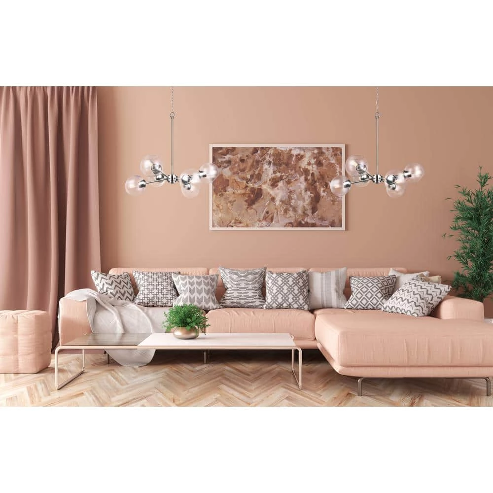 Cambry 6-Light Chrome Chandelier with Clear Glass Shades by CANARM 4 Cambry 6-Light Chrome Chandelier with Clear Glass Shades by CANARM - Image 4