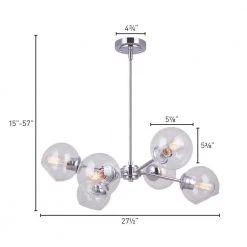Cambry 6-Light Chrome Chandelier with Clear Glass Shades by CANARM 6 Cambry 6-Light Chrome Chandelier with Clear Glass Shades by CANARM -HINKLEY || CANARM Shop chrome canarm chandeliers ich1021a06ch28 c3 1000