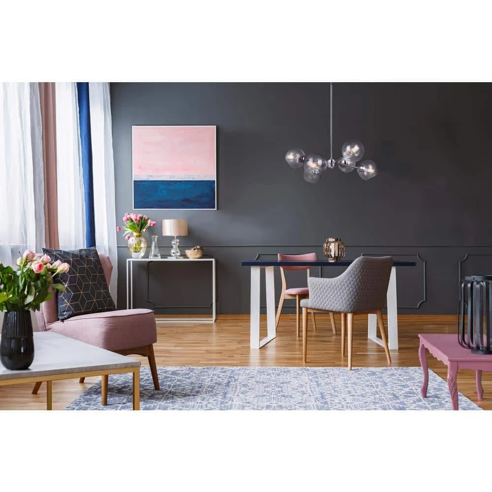 Cambry 6-Light Chrome Chandelier with Clear Glass Shades by CANARM 2 Cambry 6-Light Chrome Chandelier with Clear Glass Shades by CANARM - Image 2