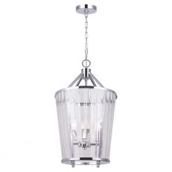 Soper 4-Light Chrome Chandelier with Clear Glass Shade by CANARM
