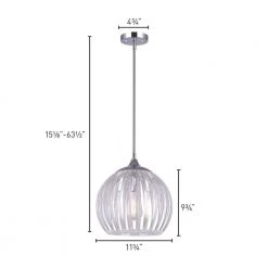 Pipa 1-Light Chrome Pendant with Acrylic by CANARM -HINKLEY || CANARM Shop chrome canarm chandeliers ipl645b01ch c3 1000