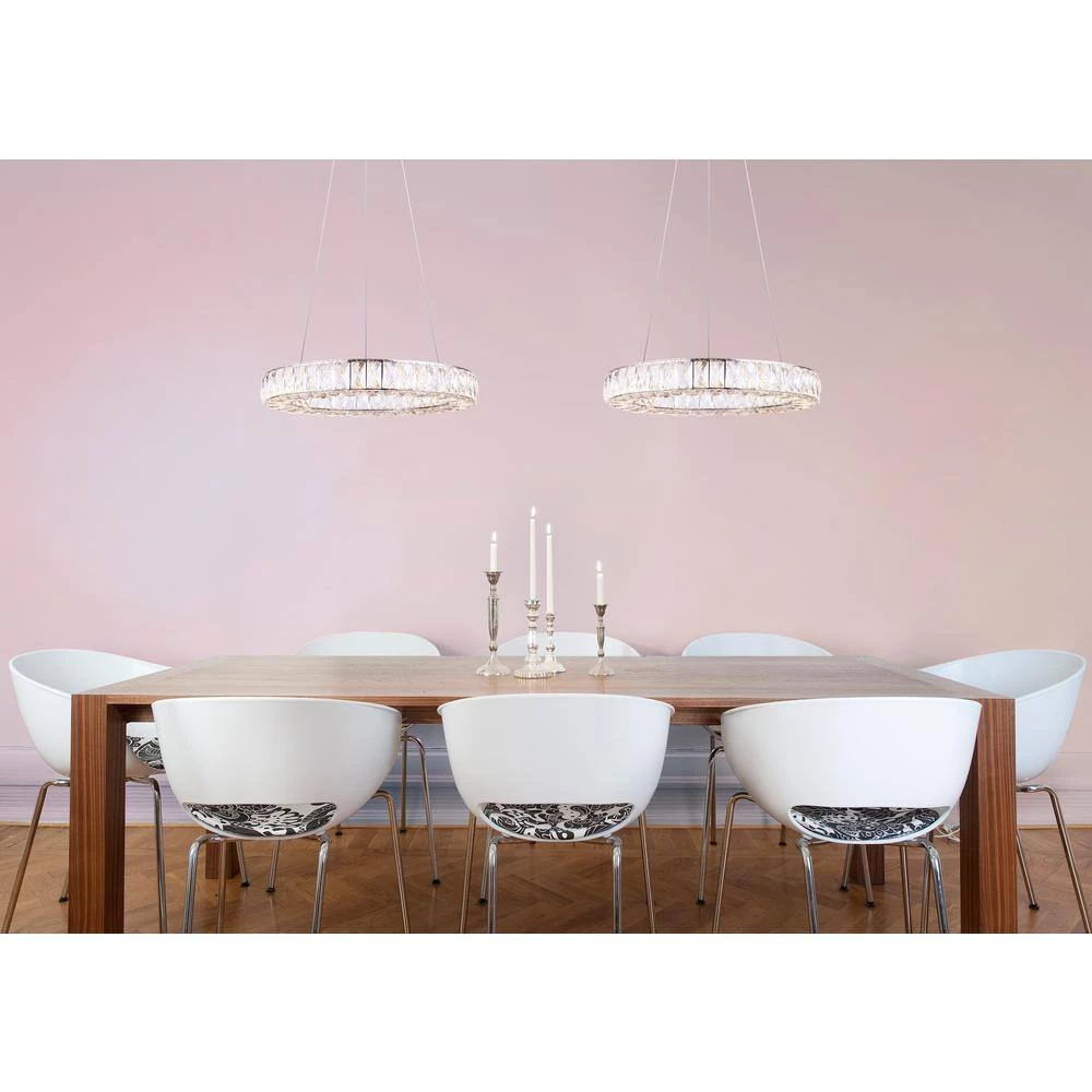 Ellie 25-Watt Integrated LED Chrome Chandelier with Crystals by CANARM 4 Ellie 25-Watt Integrated LED Chrome Chandelier with Crystals by CANARM - Image 4