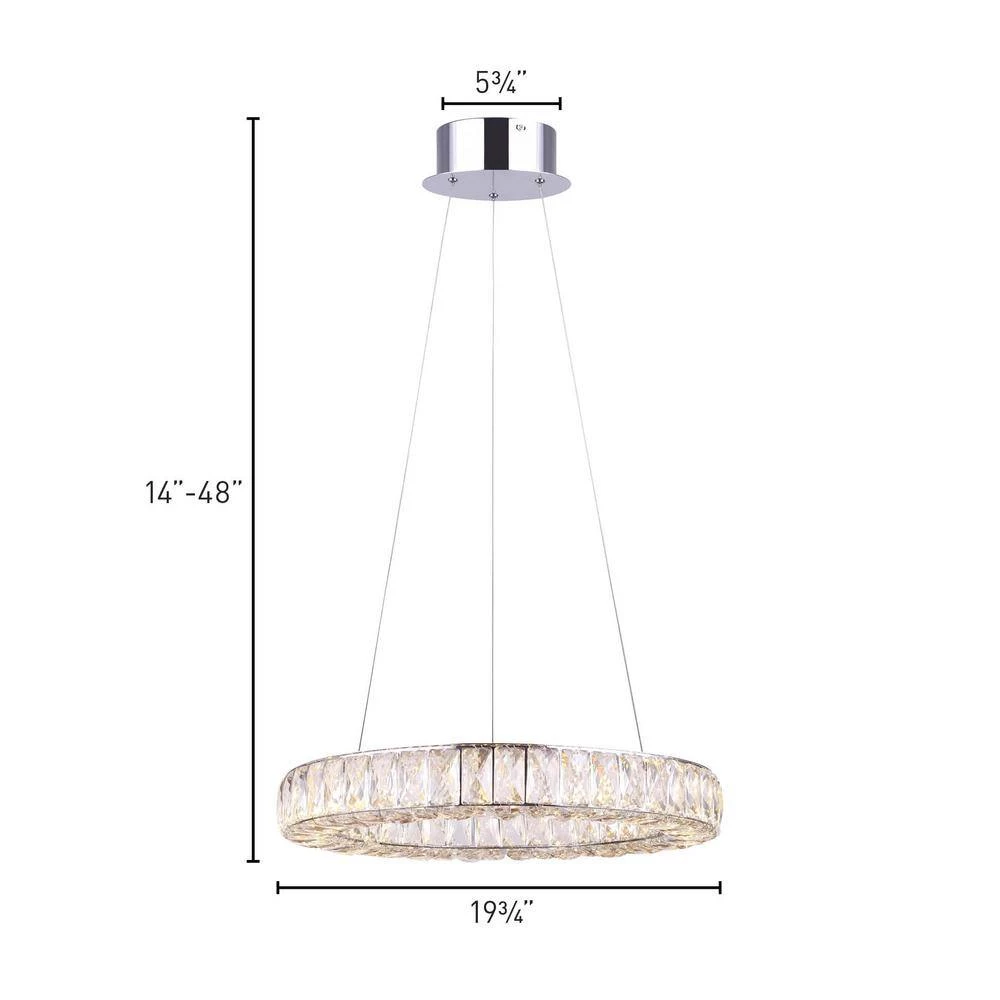 Ellie 25-Watt Integrated LED Chrome Chandelier with Crystals by CANARM 3 Ellie 25-Watt Integrated LED Chrome Chandelier with Crystals by CANARM - Image 3