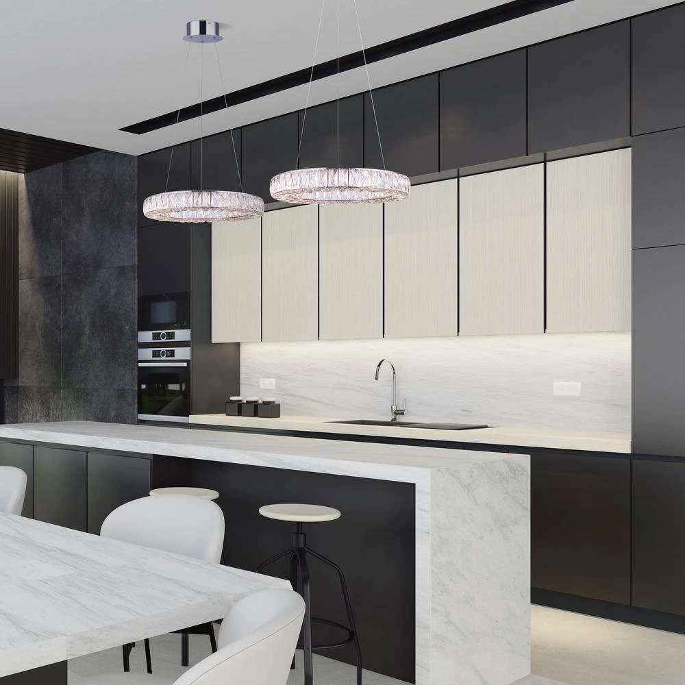 Ellie 25-Watt Integrated LED Chrome Chandelier with Crystals by CANARM 2 Ellie 25-Watt Integrated LED Chrome Chandelier with Crystals by CANARM - Image 2